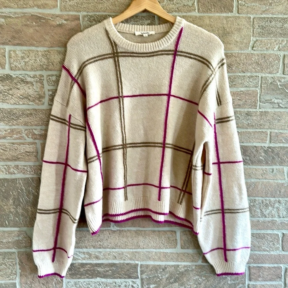 ✨HP✨ NWOT Splendid Greta Plaid Sweater - Picture 3 of 8